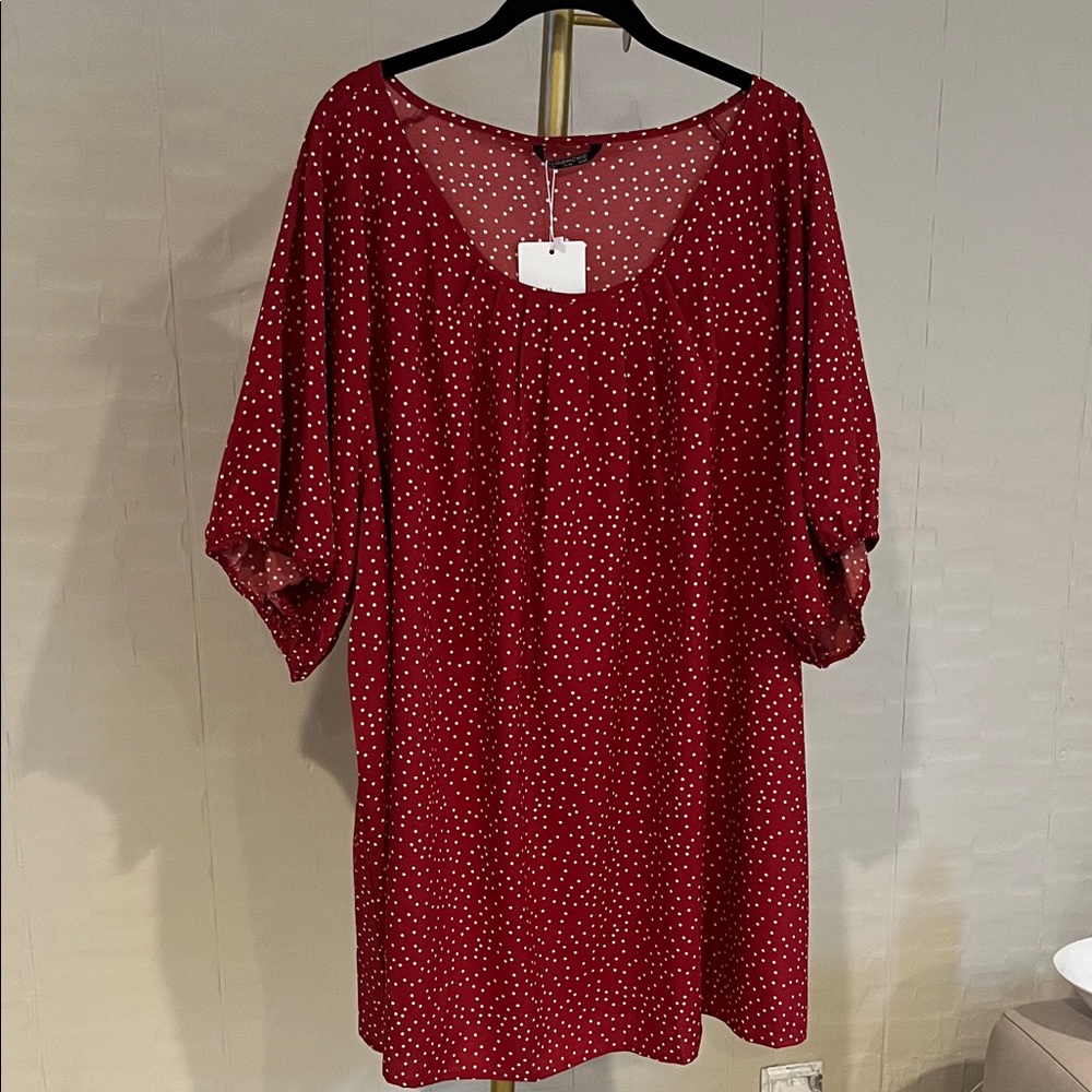 BloomChic Red Polka Dot Top
